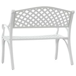 Banc De Jardin 102 Cm Aluminium Coulé Blanc -Mobilier De Jardin Soldes banc de jardin 102 cm aluminium coule blanc 3666722171892 1227624