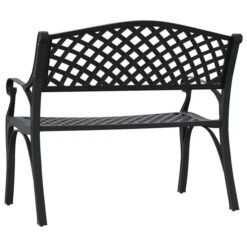 Banc De Jardin 102 Cm Aluminium Coulé Noir -Mobilier De Jardin Soldes banc de jardin 102 cm aluminium coule noir 3666722171878 1227638
