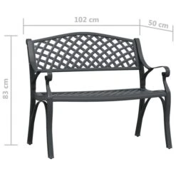 Banc De Jardin 102 Cm Aluminium Coulé Noir -Mobilier De Jardin Soldes banc de jardin 102 cm aluminium coule noir 3666722171878 1227640