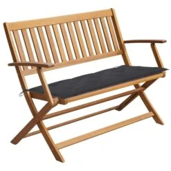 Banc De Jardin Avec Coussin 120 Cm Bois D'acacia Massif 13