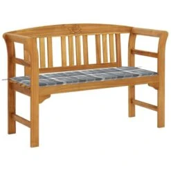 Banc De Jardin Avec Coussin 120 Cm Bois D'acacia Massif 56