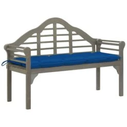 Banc De Jardin Avec Coussin 135 Cm Bois D'acacia Massif Gris 12