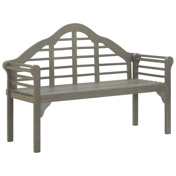 Banc De Jardin Avec Coussin 135 Cm Bois D'acacia Massif Gris 12 2 Banc De Jardin Avec Coussin 135 Cm Bois D'acacia Massif Gris 12 – Image 2