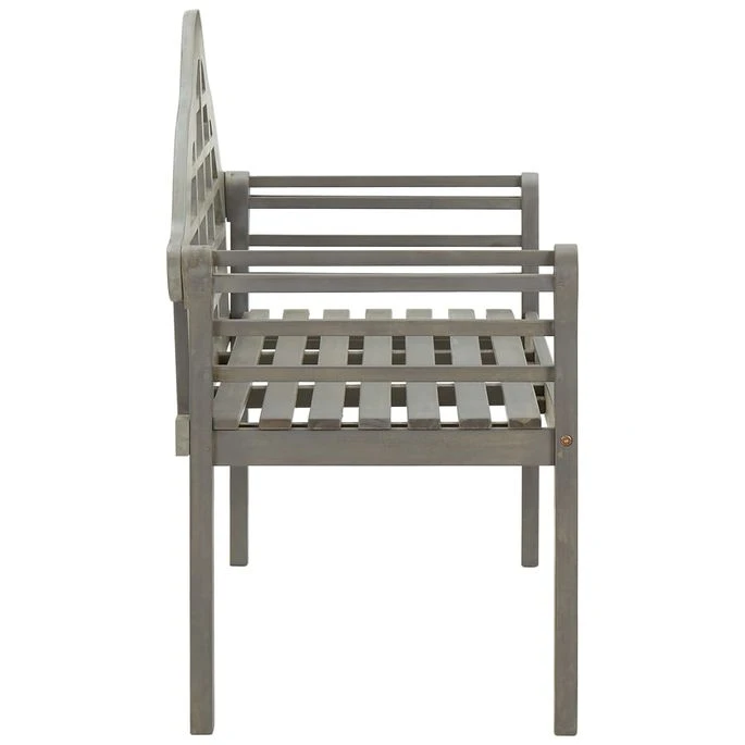 Banc De Jardin Avec Coussin 135 Cm Bois D'acacia Massif Gris 12 4 Banc De Jardin Avec Coussin 135 Cm Bois D'acacia Massif Gris 12 – Image 4