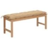 Banc De Jardin Avec Coussin Beige 120 Cm Bois De Teck Massif 2