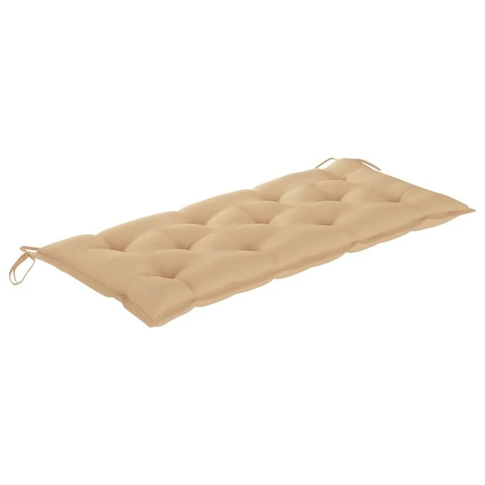 Banc De Jardin Avec Coussin Beige 120 Cm Bois De Teck Massif 2 6 Banc De Jardin Avec Coussin Beige 120 Cm Bois De Teck Massif 2 – Image 6