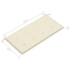 Banc De Jardin Avec Coussin Crème 112 Cm Bois De Teck Massif -Mobilier De Jardin Soldes banc de jardin avec coussin creme 112 cm bois de teck massif 3666722425087 828675