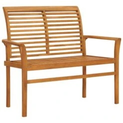 Banc De Jardin Avec Coussin Crème 112 Cm Bois De Teck Massif -Mobilier De Jardin Soldes banc de jardin avec coussin creme 112 cm bois de teck massif 3666722425087 828676