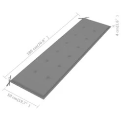 Banc De Jardin Avec Coussin Gris 175 Cm Bois De Teck Massif -Mobilier De Jardin Soldes banc de jardin avec coussin gris 175 cm bois de teck massif 8720286267097 829960