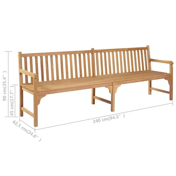 Banc De Jardin Avec Coussin Gris 240 Cm Bois De Teck Massif 2 11 Banc De Jardin Avec Coussin Gris 240 Cm Bois De Teck Massif 2 – Image 11