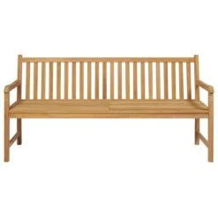 Banc De Jardin Avec Coussin Noir 175 Cm Bois De Teck Massif -Mobilier De Jardin Soldes banc de jardin avec coussin noir 175 cm bois de teck massif 8720286267301 830148