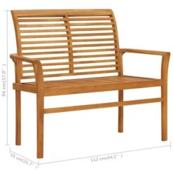 Banc De Jardin Avec Coussin Taupe 112 Cm Bois De Teck Massif -Mobilier De Jardin Soldes banc de jardin avec coussin taupe 112 cm bois de teck massif 3666722340250 963381