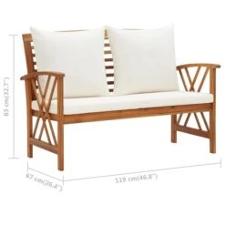 Banc De Jardin Avec Coussins 119 Cm Bois Solide D'acacia 4 -Mobilier De Jardin Soldes banc de jardin avec coussins 119 cm bois solide d acacia 3666722299800 1011608