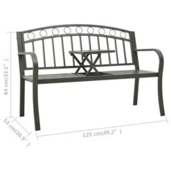 Banc De Jardin Avec Une Table 125 Cm Acier Gris 13 Banc De Jardin Avec Une Table 125 Cm Acier Gris -Mobilier De Jardin Soldes banc de jardin avec une table 125 cm acier gris 3666722617253 941161