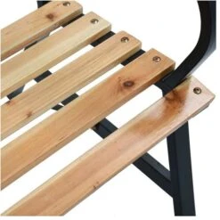 Banc De Jardin Bois Massif Clair Et Métal Noir Delta -Mobilier De Jardin Soldes banc de jardin bois massif clair et metal noir delta 3666722556507 387689