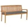 Banc De Jardin Empilable Et Coussin 159 Cm Bois De Teck Massif 7
