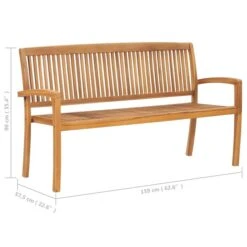 Banc De Jardin Empilable Et Coussin 159 Cm Bois De Teck Massif 7 -Mobilier De Jardin Soldes banc de jardin empilable et coussin 159 cm bois de teck massif 3666722422772 833349