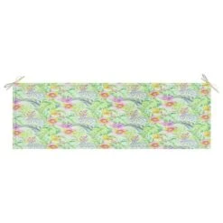 Banc De Jardin Et Coussin à Motif De Feuilles 150cm Teck Massif -Mobilier De Jardin Soldes banc de jardin et coussin a motif de feuilles 150cm teck massif 3666722460651 763593