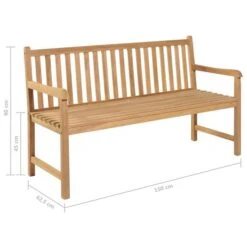 Banc De Jardin Et Coussin à Motif De Feuilles 150cm Teck Massif -Mobilier De Jardin Soldes banc de jardin et coussin a motif de feuilles 150cm teck massif 3666722460651 763595
