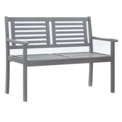 Banc De Jardin Eucalyptus Massif Gris Thebi 120 Cm