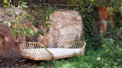 Banc De Jardin Rotin Clair Et Coussin Tissu Blanc Sisal -Mobilier De Jardin Soldes banc de jardin rotin clair et coussin tissu blanc sisal 8430026979486 324402