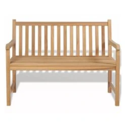 Banc De Jardin Teck Massif Clair Alida 120 Cm