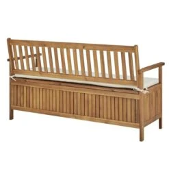 Banc De Rangement Avec Coussin Acacia Massif Foncé Tulak 148 Cm -Mobilier De Jardin Soldes banc de rangement avec coussin acacia massif fonce tulak 148 cm 3666722750905 387126
