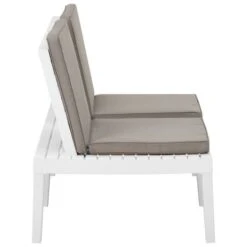 Banc De Salon De Jardin Avec Coussin Plastique Blanc -Mobilier De Jardin Soldes banc de salon de jardin avec coussin plastique blanc 3666722351577 947399