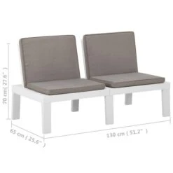 Banc De Salon De Jardin Avec Coussin Plastique Blanc -Mobilier De Jardin Soldes banc de salon de jardin avec coussin plastique blanc 3666722351577 947402
