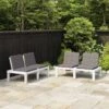 Bancs De Salon De Jardin Avec Coussins 2 Pcs Plastique Blanc