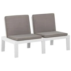 Bancs De Salon De Jardin Avec Coussins 2 Pcs Plastique Blanc -Mobilier De Jardin Soldes bancs de salon de jardin avec coussins 2 pcs plastique blanc 3666722434768 810467