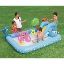 BESTWAY Aire De Jeux Fantastic Aquarium Avec Tobboggan - 239 X 206 X H86 Cm