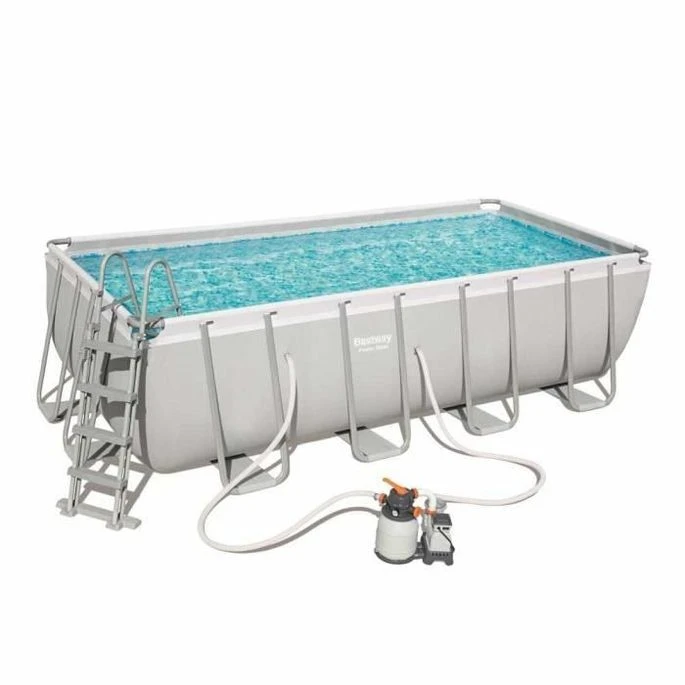 BESTWAY Kit Piscine Rectangulaire Tubulaire L4,88 X L2,44 X H1,22m- Filtre A Sable 2 BESTWAY Kit Piscine Rectangulaire Tubulaire L4,88 X L2,44 X H1,22m- Filtre A Sable – Image 2
