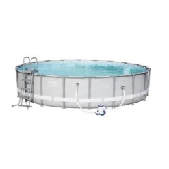 BESTWAY Kit Pisince Ronde Power Steel Frame Pool - Ø 610 X H 122 Cm