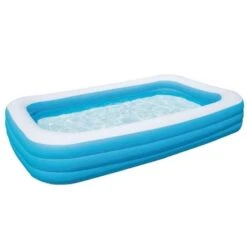 BESTWAY Piscine Gonflable De Luxe Pour Enfant Et Famille - Bleu - 3 Boudins - 305x183x56 Cm