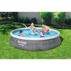 BESTWAY Piscine Hors Sol Fast Set - 396 X 84 Cm - Gris
