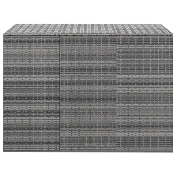 Boîte à Coussins De Jardin Résine Tressée 145x100x103 Cm Gris 2 Boîte à Coussins De Jardin Résine Tressée 145x100x103 Cm Gris – Image 2