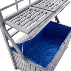 Boîte De Rangement Avec Treillis Gris 99x55x160cm Bois D'acacia -Mobilier De Jardin Soldes boite de rangement avec treillis gris 99x55x160cm bois d acacia 3666722183918 1213255