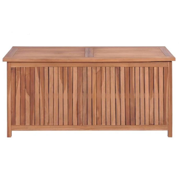 Boîte De Rangement De Jardin 120x50x58 Cm Bois De Teck Solide 4 Boîte De Rangement De Jardin 120x50x58 Cm Bois De Teck Solide – Image 4