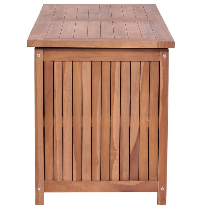 Boîte De Rangement De Jardin 120x50x58 Cm Bois De Teck Solide 5 Boîte De Rangement De Jardin 120x50x58 Cm Bois De Teck Solide – Image 5