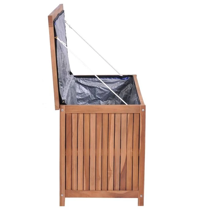 Boîte De Rangement De Jardin 120x50x58 Cm Bois De Teck Solide 6 Boîte De Rangement De Jardin 120x50x58 Cm Bois De Teck Solide – Image 6