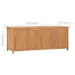 Boîte De Rangement De Jardin 150x50x58 Cm Bois De Teck Solide -Mobilier De Jardin Soldes boite de rangement de jardin 150x50x58 cm bois de teck solide 3666722182775 1215520