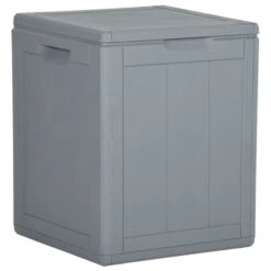 Boîte De Rangement De Jardin 90 L Gris PP
