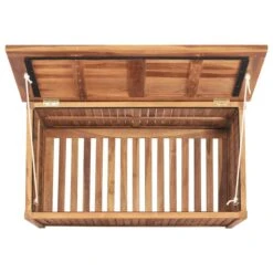 Boîte De Rangement De Jardin 90x50x58 Cm Bois De Teck Solide -Mobilier De Jardin Soldes boite de rangement de jardin 90x50x58 cm bois de teck solide 3666722202350 1166750