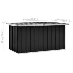 Boîte De Rangement De Jardin Anthracite 129x67x65 Cm -Mobilier De Jardin Soldes boite de rangement de jardin anthracite 129x67x65 cm 3666722179904 1218293