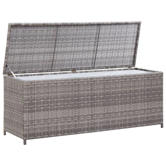 Boîte De Rangement De Jardin Gris 120x50x60 Cm Résine Tressée 3 Boîte De Rangement De Jardin Gris 120x50x60 Cm Résine Tressée – Image 3