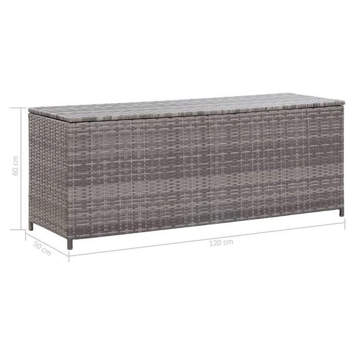 Boîte De Rangement De Jardin Gris 120x50x60 Cm Résine Tressée 8 Boîte De Rangement De Jardin Gris 120x50x60 Cm Résine Tressée – Image 8