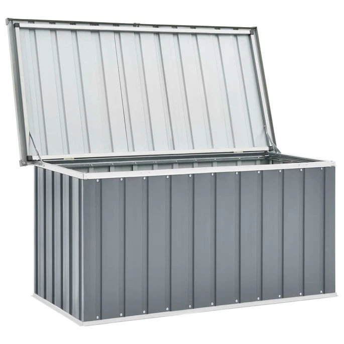 Boîte De Rangement De Jardin Gris 129x67x65 Cm 3 Boîte De Rangement De Jardin Gris 129x67x65 Cm – Image 3