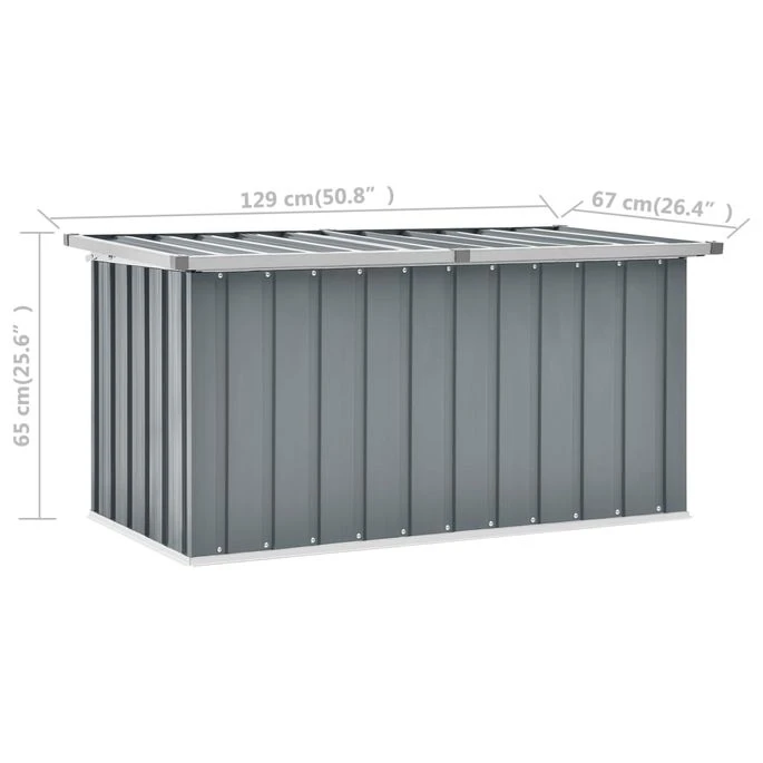 Boîte De Rangement De Jardin Gris 129x67x65 Cm 8 Boîte De Rangement De Jardin Gris 129x67x65 Cm – Image 8