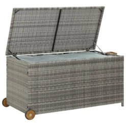 Boîte De Rangement De Jardin Gris Clair 120x65x61 Cm Rotin -Mobilier De Jardin Soldes boite de rangement de jardin gris clair 120x65x61 cm rotin 3666722184632 1211759